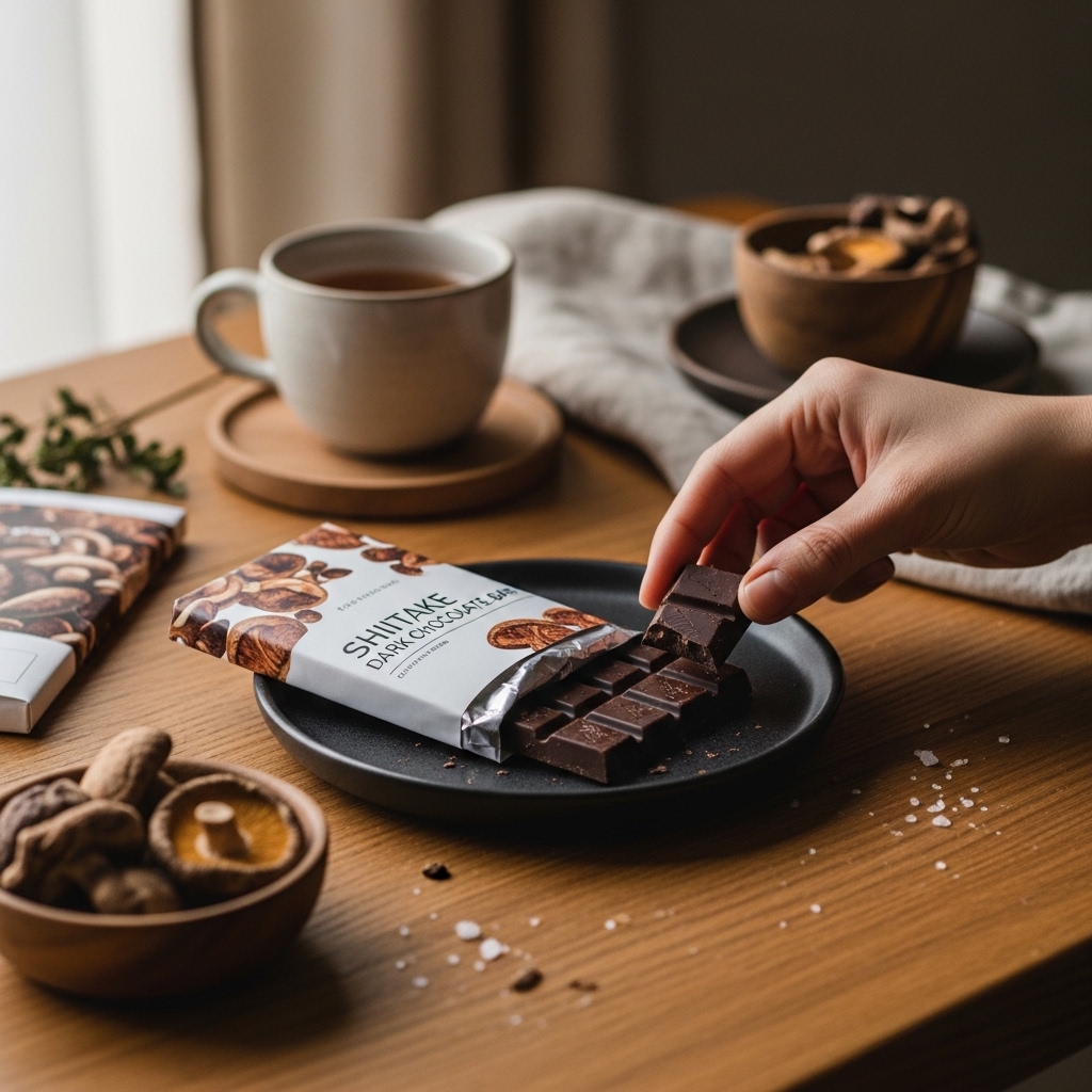 Shiitake Dark Chocolate Bar - Image 3